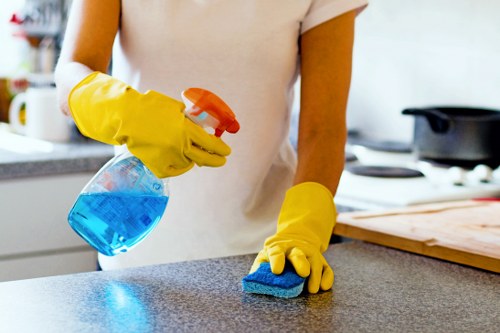 Professional upholstery cleaning for a sofa in a modern living room