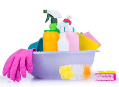 Spot cleaning a stain on an area rug