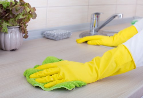 Bathroom deep cleaning with sink, mirror, and tiles