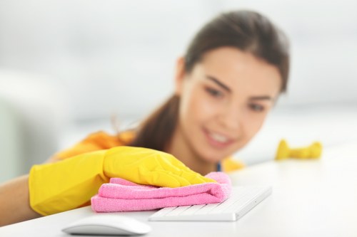 Vacuuming a rug as part of regular maintenance