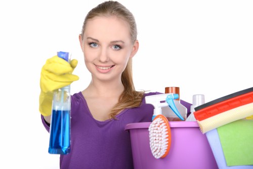 Post-construction cleaning equipment used in a property